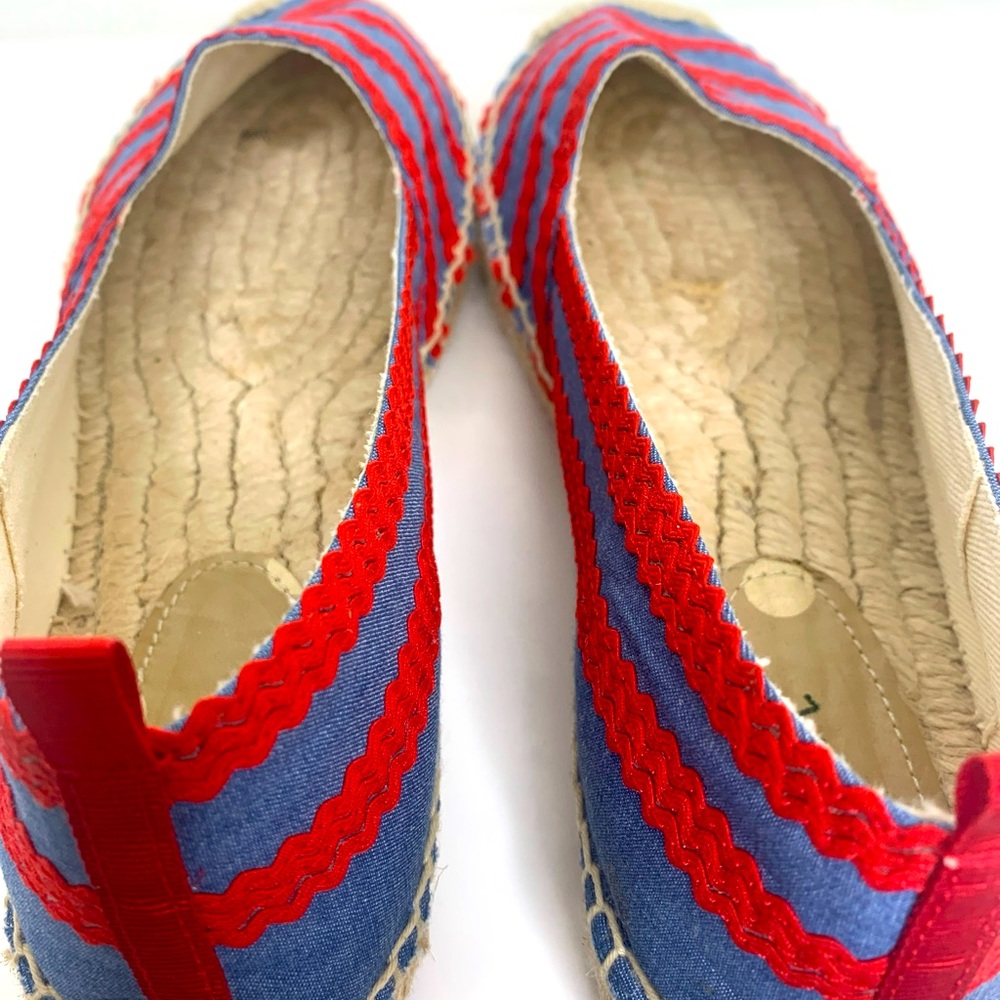 Boden Viollette Espadrilles Shoes Flat Size 40/8.5 Red Blue Stripe Made In Spain - Picture 10 of 10